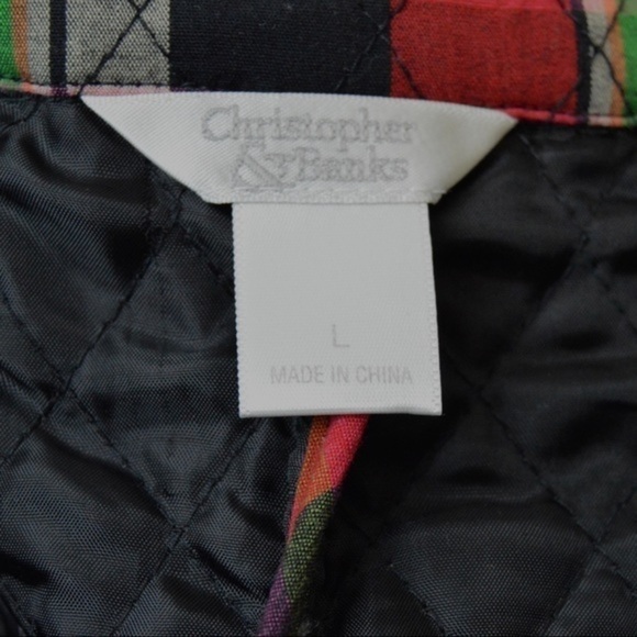 Plaid Lightweight Quilted Mock‎ Neck Vest Snap Closure Pockets Size LARGE - Picture 4 of 10